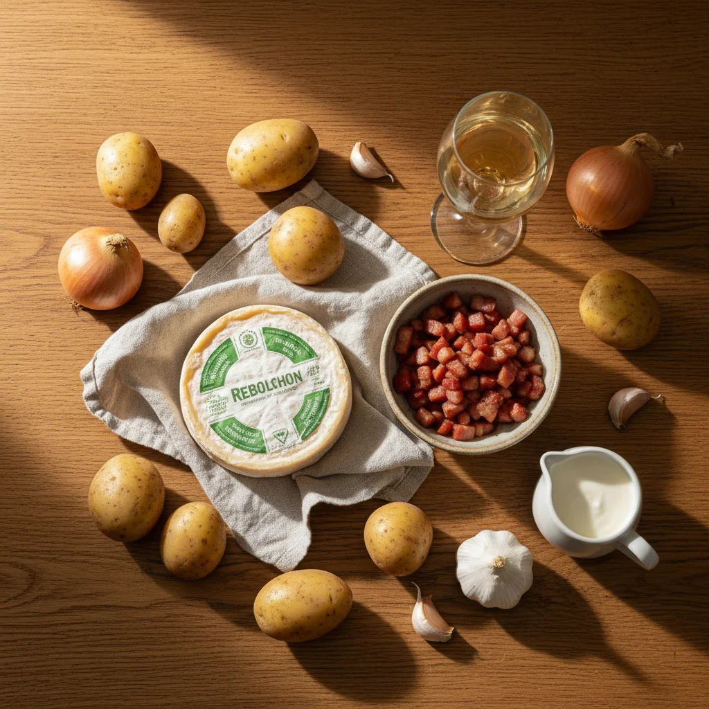 Ingredients pour la tartiflette traditionnelle