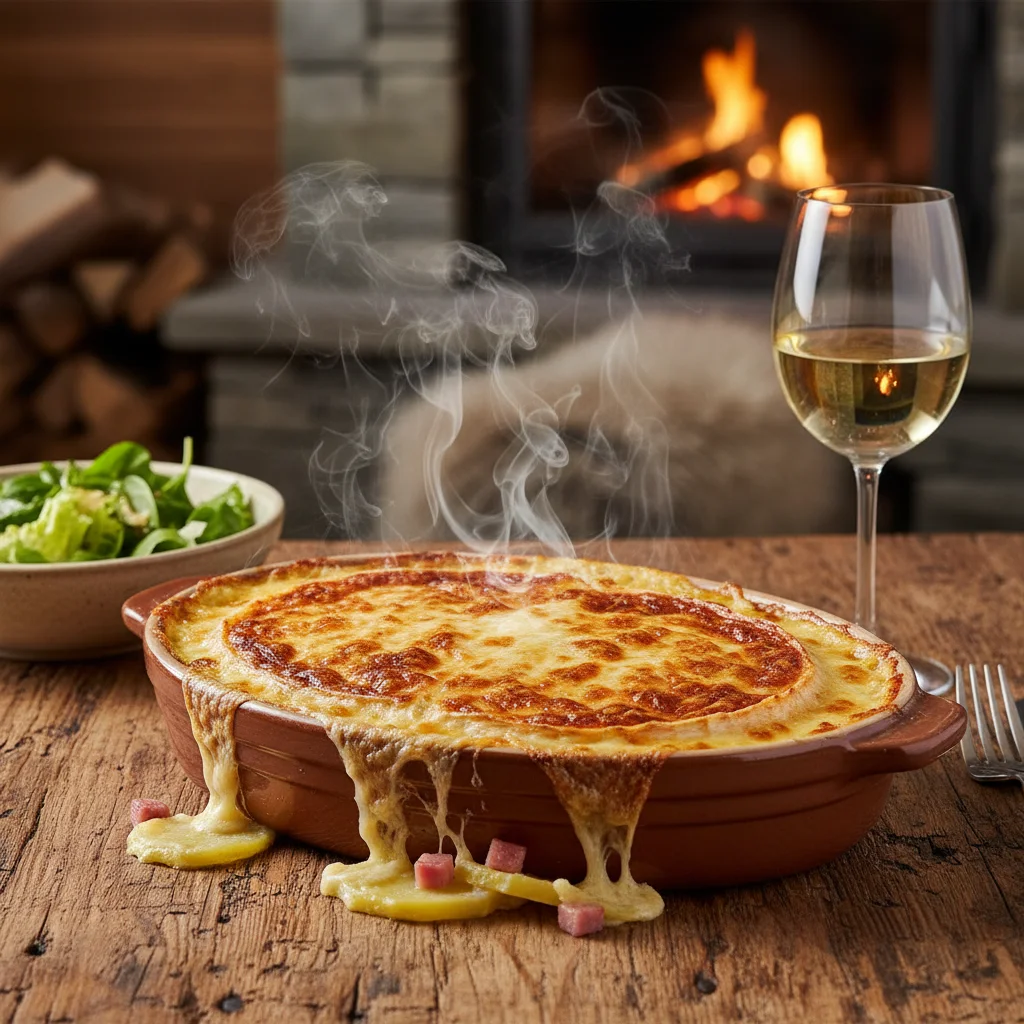 Tartiflette traditionnelle sortie du four